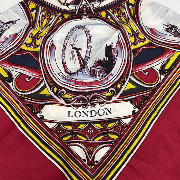 Talbots Silk London Neck Purse Scarf Accessory Landmarks Women's - Picture 6 of 6